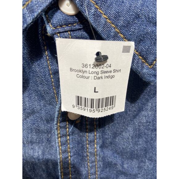 Cotton On Men - Brooklyn Long Sleeve Shirt - Dark indigo Large Blue - Picture 6 of 6